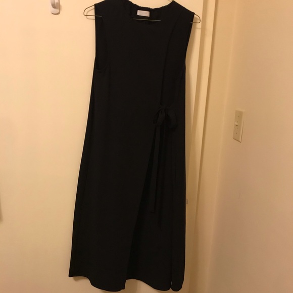 Oak & Fort Black Front-Tie 3/4 Length Tunic Dress - Picture 1 of 2